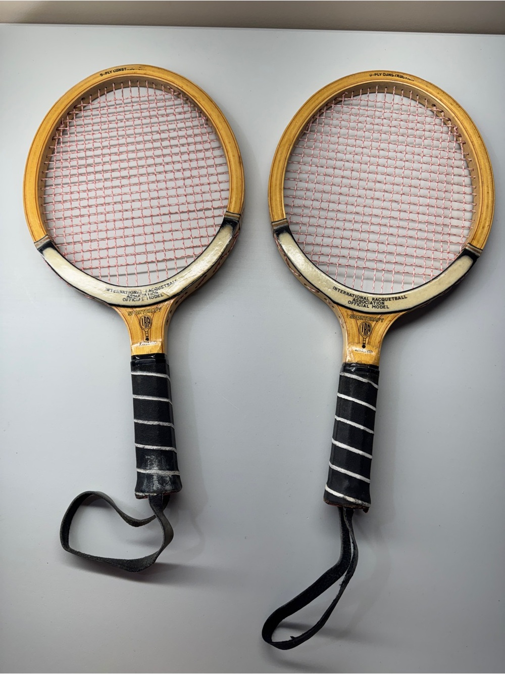 Sportcraft Racquetball Racquet Wooden Vintage IRA Approved (pair)
